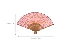 Veemoon Éventail Pliable en Soie et Bambou Style Rétro Chinois Motif Couronnée Rose Décoration Murale et Accessoire Costume Ventilateur Pliant Classique Présent Art Décoratif