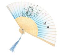 Veemoon Éventail Pliant Décoratif Soie pour Danse Ventilateur Portable pour Performances et Fêtes Style Classique avec Design Unique et Durable