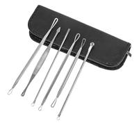 Veemoon Extracteur de Points Noirs Résistant à L'usure Professionnel en Acier Inoxydable, Outil Anti-points Noirs Kit Portable 1 Set Argenté pour Améliorer L'état Peau
