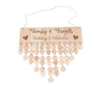 Veemoon Famille Anniversaire Conseil Plaque,Calendrier En Bois à Faire Soi-Même Plaque D'anniversaire Pour Famille, Amis De Fête à La Maison Bricolage