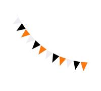 Veemoon Fanion Triangulaire d'Halloween Orange Noir et Blanc à Suspendre Bannière Décorative 1 Pièce pour Intérieur et Extérieur Décoration Fête Maison Cuisine