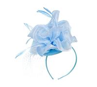Veemoon Fascinator Tulle Et Plumes Avec Fleurs Élégant Accessoire De Cheveux Pour Mariage Thé Banquet Et Soirée Coiffure Chic Et Confortable