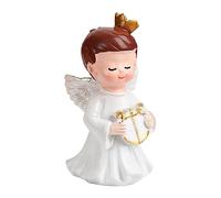 Veemoon Figurine d'ange en Résine pour Baptême - Décoration De Gâteau Élégante avec Cure-Dents Idéale pour Noël Et Fêtes Objet De Collection pour Maison De Poupée Et Table à