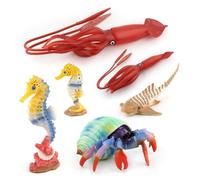 Veemoon Figurine de Crabe de Simulation Colorée en Plastique Sûr, Éducatif Marin, Modèle Animal Océanique Réaliste, Décoration Maison et Bureau, Présent pour Garçon et Filles, 1 Pièce
