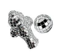 Veemoon Figurine Mini Phoque Argentée Miroir Disco Boule à Facettes Réfléchissante Décorative pour Micro-Paysages Décoration de Table Originale pour Salon Bureau ou Chambre