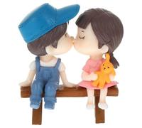 Veemoon Figurines Couple Petites PVC Statues DéCoratives Romantiques Couple Dessin Animé Ornements De Personnage De Baiser De Bureau Miniatures pour Maison Ou Bureau DéCor - Pas de Tabouret