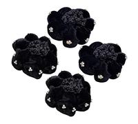 Veemoon Filets à Chignon Noirs en Velours Strass 4 Pcs Taille Standard pour Femmes Accessoires de Coiffure de Ballet et Infirmière Usage Quotidien et Cérémonies