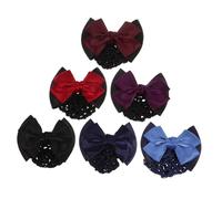 Veemoon Filets à Chignon Professionnels Pinces à Noeud Croisé 6 Pièces Accessoires En Tissu Extensible Pour Femmes Jeunes Et Adultes Au Bureau Fête 12x8x2 Cm