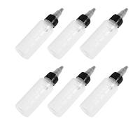 Veemoon Flacon Compte-Gouttes Transparent 6Pcs Bouteilles en Plastique avec Couvercles Hermétiques pour Peinture Voyage Arts Créatifs