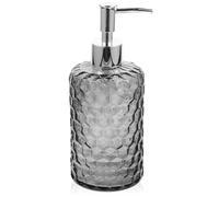 Veemoon Flacon Distributeur à Pompe en Verre 500 ML Flacon Rechargeable pour Shampoing et Savonnette Bouteille Pressable Gris avec Bouchon Argenté Usage Domestique et Salle de Bain