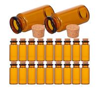 Veemoon Flacons en Verre Brun 10 ML Bouchon en Liège, Lot de 30 Pièces - Bouteilles Hermétiques pour Huiles Essentielles, Parfums, Perles et Décorations DIY, pour Voyages et Rangement