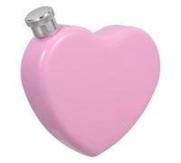 Veemoon Flasque en Acier Inoxydable de Cœur 150 Ml, Pot à Vin de Voyage Compact, Flasque Portable Rose 5 Oz pour Whisky, Eau, pour Mariage, Événements en Plein Air et Déplacements