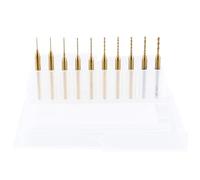 Veemoon Forets Revêtus de Titane pour Circuits Imprimés, 10 Pièces, Finition Propre, Acier Tungstène, Acier Inoxydable