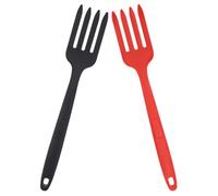Veemoon Fourchette à Spaghetti Ergonomique et Résistante la Chaleur 2pcs en Silicone Alimentaire sans Bavure pour Cuisiner et Servir les Pâtes