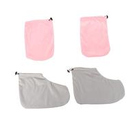 Veemoon Gants et Bottines de Soin Cire avec Bande Élastique Protection Thermique Réutilisable pour Mains et Hydratation Intense pour Peau Très Sèche et Abîmée Kit Pedicure Pratique
