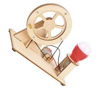 Veemoon Générateur Électrique Manuel à Manivelle en Bois, Kit Scientifique Éducatif pour Garçon et Filles, Expérience de Physique DIY, Apprentissage Électronique, Couleur Aléatoire