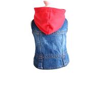 Veemoon Gilets pour Animaux Jean Vêtements pour Chiens Et avec Bonnet Rouge XS Rouge Adaptés Printemps Été Automne