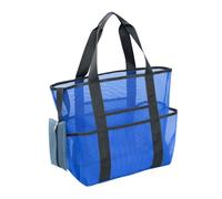 Veemoon Grand Sac Plage Maille Léger et Résistant Grand Sac Fourre-Tout Multifonction avec Poche Zippée et Pique- pour Famille Séchage Rapide pour Serviettes et Jouets