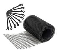 Veemoon Grillage de Protection pour Gouttière 15 Cm X 6 M en Maille Plastique Solide, Filet Anti-feuilles et Débris, Protège-gouttières 10 Piquets de Fixation, pour Maison et Jardin,