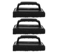 Veemoon Grille Barbecue Fonte Brosse Nettoyage, 3 PièCes Brosse Barbecue avec PoignéE Brosser Abrasive Napoleon Nettoyage en Profondeur pour ÉLiminer Graisse Et Crasse GéNéRal Accessoires De (Noir)