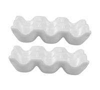 Veemoon grille d'oeufs tasses d'oeufs en céramique panier d'oeufs de poule seau à oeufs plateau d'oeufs panier à oeufs oeuf en céramique Porte-œufs pour le réfrigérateur blanche