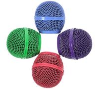 Veemoon Grilles de Remplacement pour Microphone, 4 Pièces Colorées, Grille Métallique Solide pour Accessoires Micro, Bonnette Anti-vent Polyvalente pour Instruments de Musique