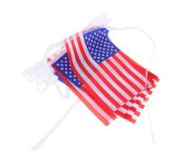 Veemoon Guirlande de Fanions Américains 4,88 M en Tissu Polyester, Bannière de Mini Drapeaux Américains pour Décoration Intérieure et Extérieure, Fête Nationale, Jardin et Événements