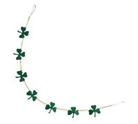 Veemoon Guirlande De Perles Vertes pour Saint-Patrick Décoration De Fête De Trèfle Guirlande De Feutre pour Mur Et Cheminée