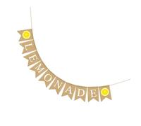 Veemoon Guirlande Décorative en Lin à Motif Citron Lemonade Fanions Queue D’Hirondelle Décoration Tropicale Fête Hawaïenne Banderole Suspendue pour Anniversaire et Événement Festif