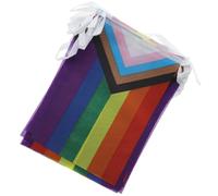 Veemoon Guirlande Drapeaux Arc-en-ciel 30 Pièces 14x21 Cm Polyester Couleur Vive 9 M Décoration Extérieure et Intérieure Fête Fierté Lgbtqia Anniversaire Jardin