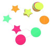 Veemoon Guirlande Suspendue Décoration Lumineuse et Festive en Papier Phosphorescent 2pcs Étoiles et Disques Longueur Ajustable Décoration de Fête pour Mariage