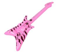Veemoon Guitare Gonflable Rose 60 CM en PVC Décoration Rock And Roll Années 80 pour Fête Accessoire Musical Gonflable Multifonctionnel pour Photomaton et Anniversaire