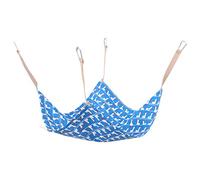 Veemoon Hamac Balançoire pour Chat en Coton et Lin Double Couche, Lavable la Main, Facile à Installer, Mousqueton Solide, pour Cage en Été, Supporte Jusqu'à 7kg