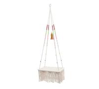Veemoon Hamac pour Chat en Macramé Beige, Confortable et Facile à Laver, Design Bohème Tissé Main, Accessoire Décoratif pour Chatons et Chinchillas