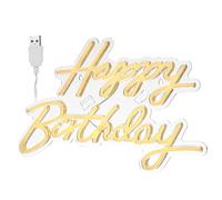 Veemoon Happy Birthday LED Néon USB Alimenté Panneau Lumineux Ambiance Fête Décoration Murale pour Anniversaires Chambres et Réunions Extérieures
