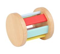 Veemoon Hochet Rouleau en Bois pour Bébé, Sensoriel Montessori en Bois Naturel, Instrument de Musique Éducatif Compact, Léger et Coloré, Développement Motricité Fine et Coordination