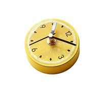Veemoon Horloge Aimantée pour Réfrigérateur Citron Jaune Motif Fruits Horloge Murale Autocollants Messages Rondes