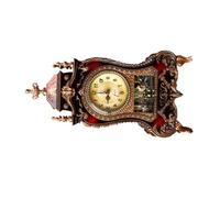 Veemoon Horloge de Bureau de Style Européen Marron Rétro sans Pile Cloche Musicale Décorative pour Salon Chambre ou Bureau Décoration Intérieure Vintage