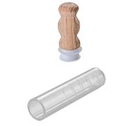 Veemoon Infuseur à Thé en Verre Transparent 1 Pièce Passoire Filtre Pratique en Verre et Bois Tube Gradué pour Infusion Maison et Bureau Accessoire Filtre Thé Domestique