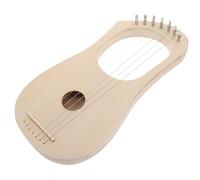 Veemoon Instrument de Lyre Solide en Bois et Métal Beige 7 Cordes Kit de Fabrication Rapide pour Débutants et Décor Moderne la Maison