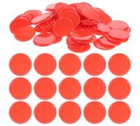 Veemoon Jetons de Comptage en Plastique Rouge 37 Mm, 100 Pièces, Puces Vierges d'apprentissage pour Jeux de Société, Éducation Mathématique et Activités Pédagogiques Garçon et Filles