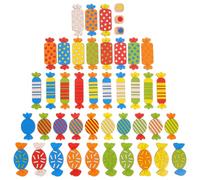 Veemoon Jeu de Société en Bois Forme Bonbon pour Garçons et Filles, d'apprentissage des Couleurs, Interaction Parent-Garçon et Filles, Jeu d'Entraînement la Réflexion Dès 3 Ans