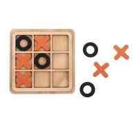 Veemoon Jeu de Société en Bois pour Garçon et Filles Jeu D'échecs pour Garçon et Filles Blocs de Bois Format Compact Noir et Orange Éducatif pour Développer la Pensée Stratégique