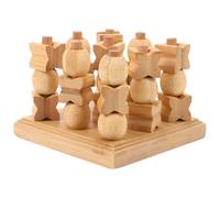 Veemoon Jeu de Société en Bois Quatre en Ligne 3D Éducatif pour Garçon et Filles - Jeu de Stratégie Tactique en Bois Naturel - Familial pour Développement Cognitif et Apprentissage