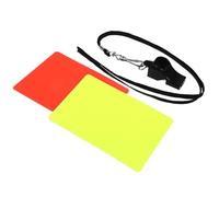 Veemoon Kit Arbitre Football 3 Pièces Sifflet D'arbitre Compact, Cartes Rouge et Jaune Rigides, Équipement D’Arbitrage Compétition, Portable pour Matchs de Sport en Extérieur