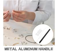 Veemoon Kit Crochet pour Extensions de Cheveux avec Manche Aluminium 3 Aiguilles pour Perler Outil pour Tirer Crochets et Dreadlocks Accessoires Coiffure DIY Noir Enfile-Aiguilles