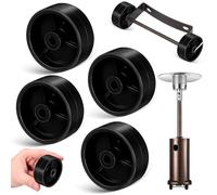 Veemoon Kit de 4 Roues Mobiles Universelles 97 Mm pour Chauffage de Terrasse à Gaz Extérieur, Remplacement Robuste et Résistant aux Intempéries, Pièces Détachées pour Parasol Chauffant