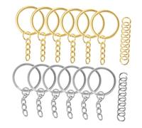Veemoon Kit De 50 Porte-clés En Métal Doré Chaînes Pour Bricolage Accessoires Artisanaux Gestion Des Clés Projets Créatifs