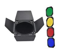 Veemoon Kit de Barrière Lumineuse à Quatre Feuilles 18 CM Nid d'abeille et Filtres Colorés X4 Déflecteur de Lumière pour Lampe Flash Accessoire d'Éclairage pour Photographie