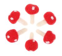 Veemoon Kit de Décoration Champignons en Feutrine Rouge 6pcs, Accessoires DIY Créatifs pour Loisirs, Décoration Automne et Ornements à Cheveux Originaux